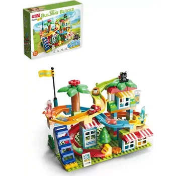 ostatní stavebnice Stavebnice s kuličkovou autodráhou, 116 dílků, velké kostky pro děti od 3 let