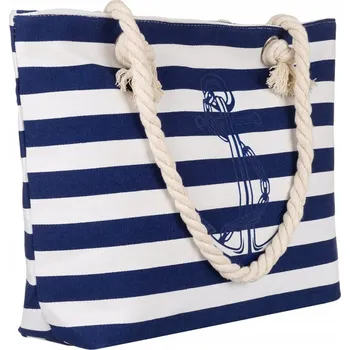 Kabelka Dámská plážová taška z polyesteru Barva: bílá || modrý