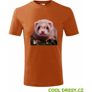 Chlapecké tričko Dětské tričko s fretkou - Barva: oranžová, Velikost 8let