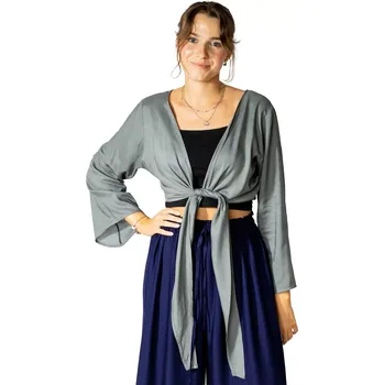 Bolerko Jednobarevné bolerko se zavazováním Isolde Grey, vínově červené, Sittar UNI