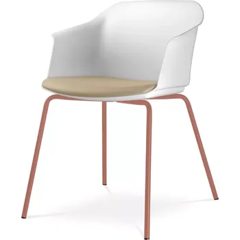 Jednací židle Konferenční křeslo Wave 030-N13 (4-nohá ocelová kostra cihlově červená PANTONE 17-1532 TCX, plastový