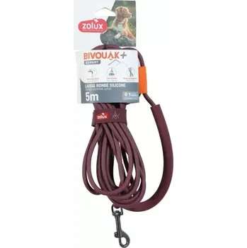 Vodítko pro psa Zolux vodítko BIVOUAK kulaté,silik.6mm/5m červená