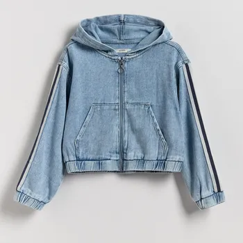 Dívčí mikina Reserved - Džínová mikina - modrá - 812FF-50J - 812FF-50J-164