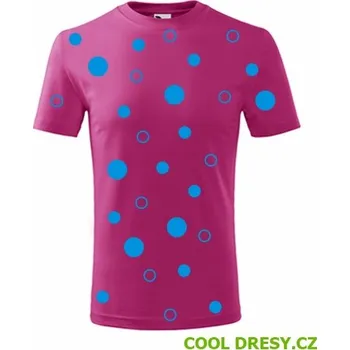 Chlapecké tričko Dětské tričko s modrými kuličkami - Barva: purpurová, Velikost 10let