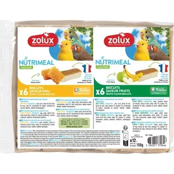 Krmivo pro ptáka Zolux NUTRIMEAL Cookies exoti med,ovoce 2x6ks