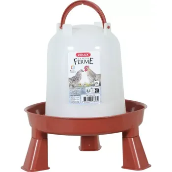 Napáječka pro ptáka Zolux Žlab pitný pro drůbež stojící 1,5l červený