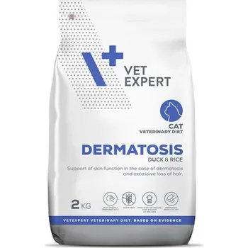 Krmivo pro kočku VetExpert DERMATOSIS CAT kachna a rýže suché veterinární granule pro kočky Balení.: 2 kg