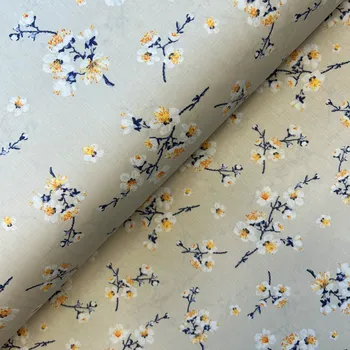 Ervi Bavlněná látka/plátno š.240cm - Třešňový květ na béžovém - 25732-16 šířka 240 cm