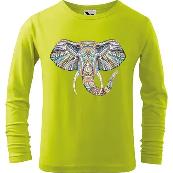 Dětská móda DOBRÝ TRIKO Dětské bavlněné triko Hlava slona Velikost: 158/12 let, Barva: Limetková