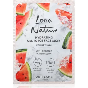 Pleťová maska Oriflame Love Nature Gel To Ice Organic Watermelon hydratační pleťová maska pro suchou pleť 10 ml