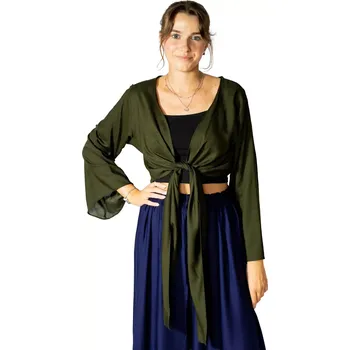 Bolerko Jednobarevné bolerko se zavazováním Isolde Dark Khaki, vínově červené, Sittar UNI - POSLEDNÍ KUS!