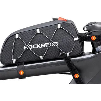 batoh na kolo Rámová brašna Rockbros 039BK 1 l s pružným úchytem – černá (Rámová brašna Rockbros 039BK – 1 l, pružný úchyt, voděodolná, reflexní prvky, černá)