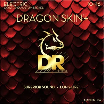 Struna pro hudební nástroj DR Strings Dragon Skin+ Coated Medium 10-46 Struny pro elektrickou kytaru