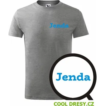 Dětská móda Dětské tričko Jenda - Barva: tmavě šedý melír, Velikost 8let