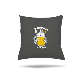 Polštář Bastard I wanna beer polštář Gray Pol