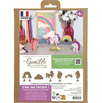 Dřevěná hračka Gomille Dřevěná hrací sada k dotvoření Gomille - Jednorožci