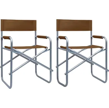 Režisérské židle 2 ks ocel hnědé IM_47921