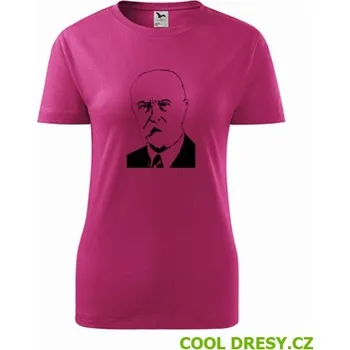 Dámské tričko Dámské tričko Tomáš Garrigue Masaryk - Barva: purpurová, Velikost XXL