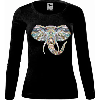 Dámské tričko DOBRÝ TRIKO Dámské bavlněné triko Hlava slona Velikost: 3XL, Barva: Černá