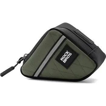 batoh na kolo Rockbros trojúhelníková rámová brašna 0,25 l – zelená (Rockbros rámová brašna 0,25 l – zelená, odolná a lehká na kolo)