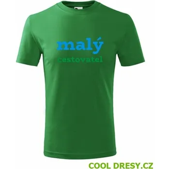 Dětské tričko malý cestovatel - Barva: střední zelená, Velikost 8let