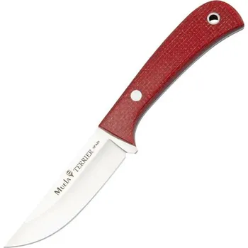 kapesní nůž Muela TERRIER-9Y lovecký nůž 8,8 cm, malinově růžová, Micarta, kožené pouzdro