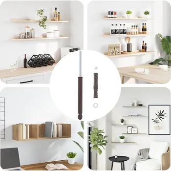 Organizace kuchyně vidaXL Konzole na floating polici 12 pcs Béžová Ø10 x 170 mm Ocel