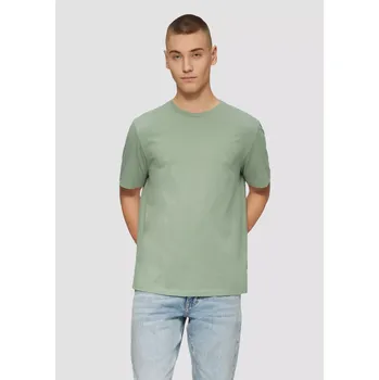 Pánské tričko Q/S s.Oliver pánské basic triko s logem šedozelené Velikost: L