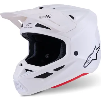 Helma na motorku Motokrosová helma Alpinestars SM7 Solid bílá
