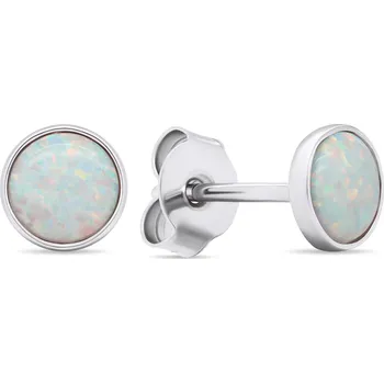 Náušnice Brilio Silver Půvabné stříbrné náušnice pecky se syntetickými opály EA579W + 2 měsíce na vrácení zboží