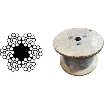 Lano MTR Lano ocelové SEAL DIN 3058 holé, velká cívka Varianta: Lano ocelové SEAL DIN 3058 (6×19S-FC) holé, velká cívka 14mm holé