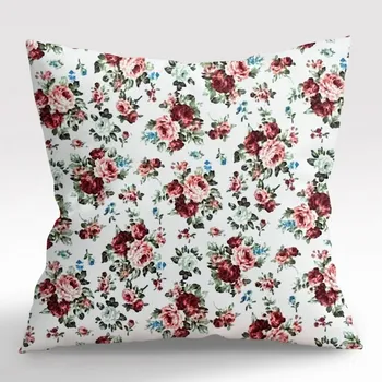 Povlak na dekorativní polštářek Ervi povlak na polštář bavlněný - růžičky na bílém 10786