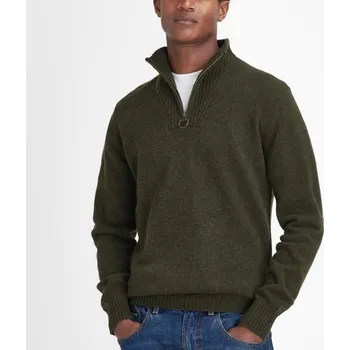 Pánský svetr Barbour Essential Lambswool Half Zip Knitted Jumper — Seaweed