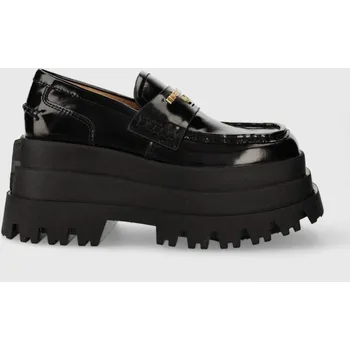 Dámské mokasíny Kožené mokasíny Naked Wolfe Delusion dámské, černá barva, na platformě Delusion.Black.Box 99X, EUR 40