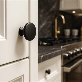 Nábytkové kování Interex Úchytka knopka CIRCLE / Černá matná