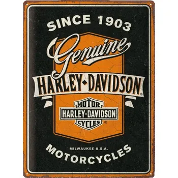 Plechová cedule NOSTALGIC ART cedule 30x40 Harley-Davidson - Genuine Motorcycles Ribbon