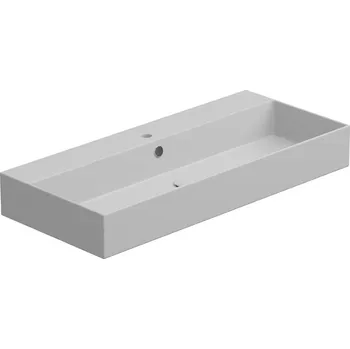 Umyvadlo Zenith BW 102 hranaté, keramické, dvoubarevné, 102x46 cm, ZELAVBW102BI000001