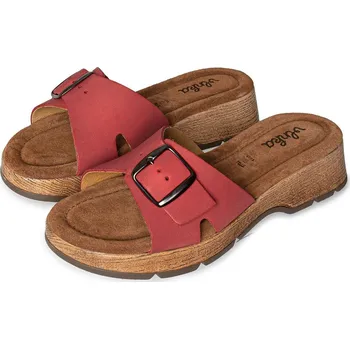 Dámské pantofle Vlnka Dámské kožené nazouváky Lenka červená velikost obuv dospělí 36