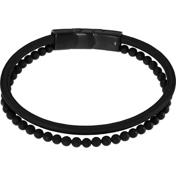 Náramek Pánský kožený náramek dvojitý Lotus Style | Snadné zapínání | Ověřeno 1000+ zákazníky | Náramek pro může | Pánské šperky | ROMERO chirurgická ocel, kůže