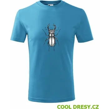 Dětské tričko s roháčem - Barva: tyrkysová, Velikost 10let