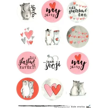 samolepka HuráPapír Samolepky A5 - Svatba č. 3