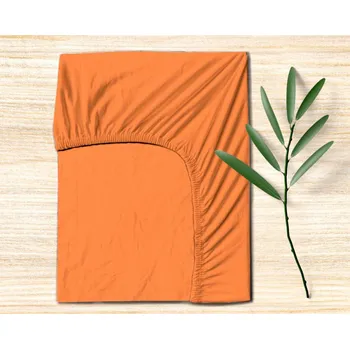 Prostěradlo Ervi bavlněné napínací prostěradlo - oranžové