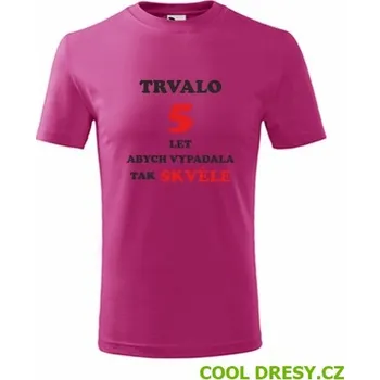 Dětské tričko dívčí trvalo 5 let - Barva: purpurová, Velikost 8let