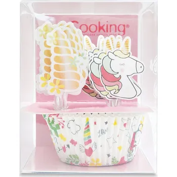 Party dekorace Cakesupplies Košíčky na pečení a ozdoby na cupcakes - Jednorožec 24 ks
