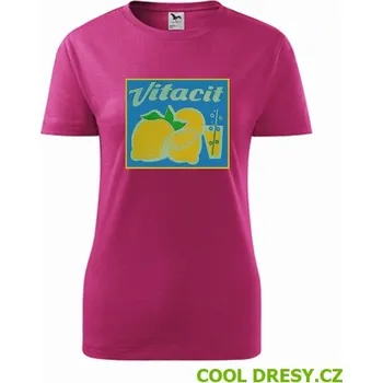 Dámské tričko Dámské retro tričko Vitacit - Barva: purpurová, Velikost XL
