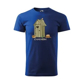Pánské tričko Tričko s potiskem Chatařím - kadibudka: modré 4XL