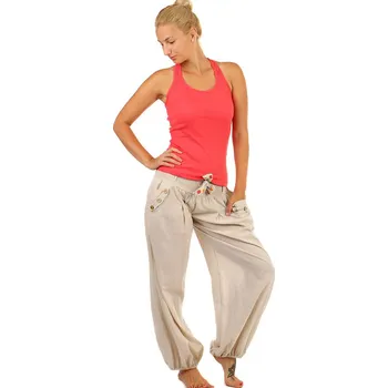 Dámské kalhoty TopMode Harémové dámské kalhoty Béžová One Size