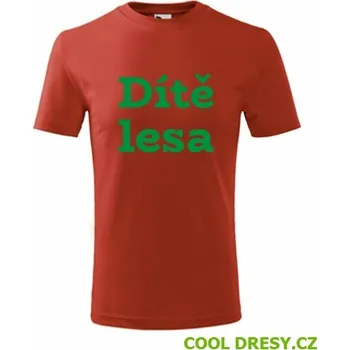Dětské tričko Dítě lesa - Barva: červená, Velikost 10let