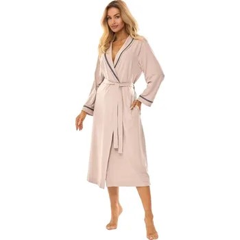 Dámský župan Dlouhý dámský župan L&L 2506 béžová XL 0