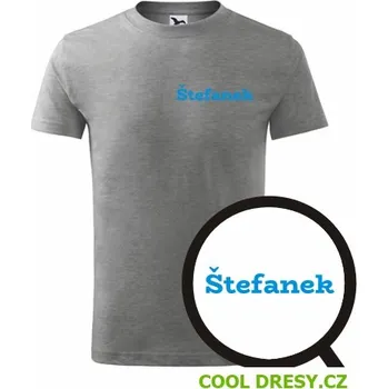 Dětské tričko Štefanek - Barva: tmavě šedý melír, Velikost 8let